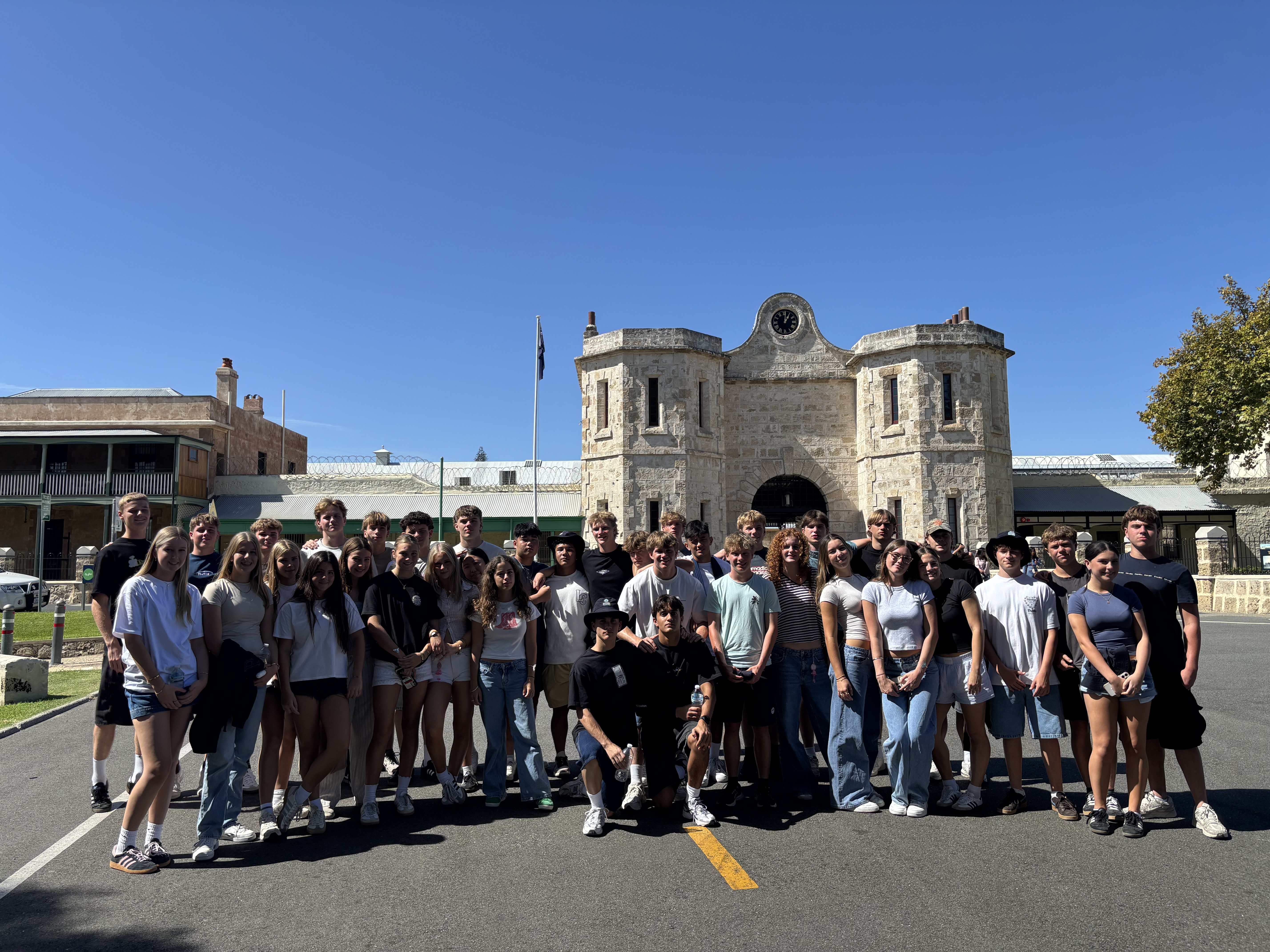 Flinders Rugby students at Fremantle Prison