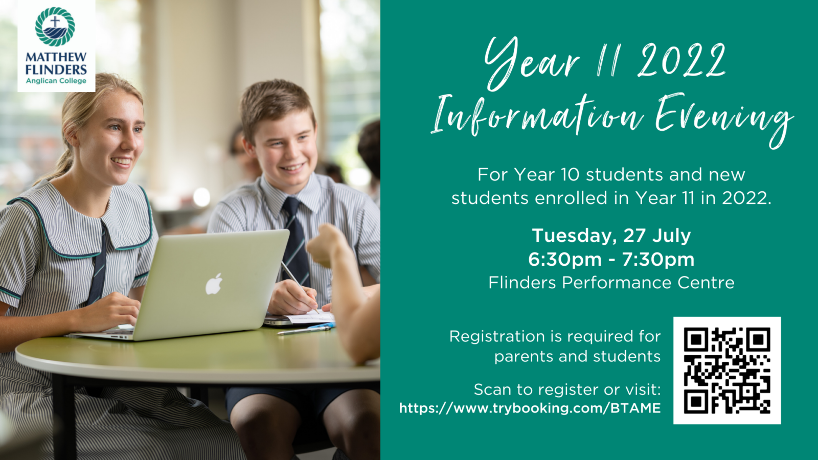 Year 11 2022 Information Evening - Matthew Flinders Anglican College